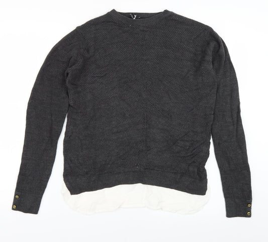 Dorothy Perkins Womens Grey  Knit Pullover Jumper Size 8