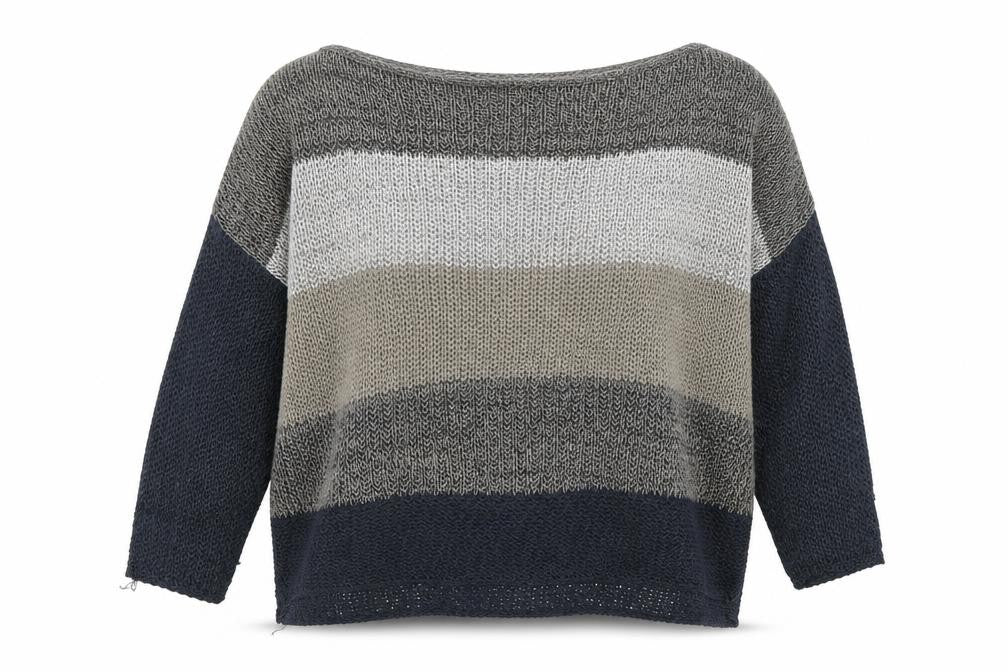 Phase Eight Womens Blue Striped Knit Pullover Jumper Size S
