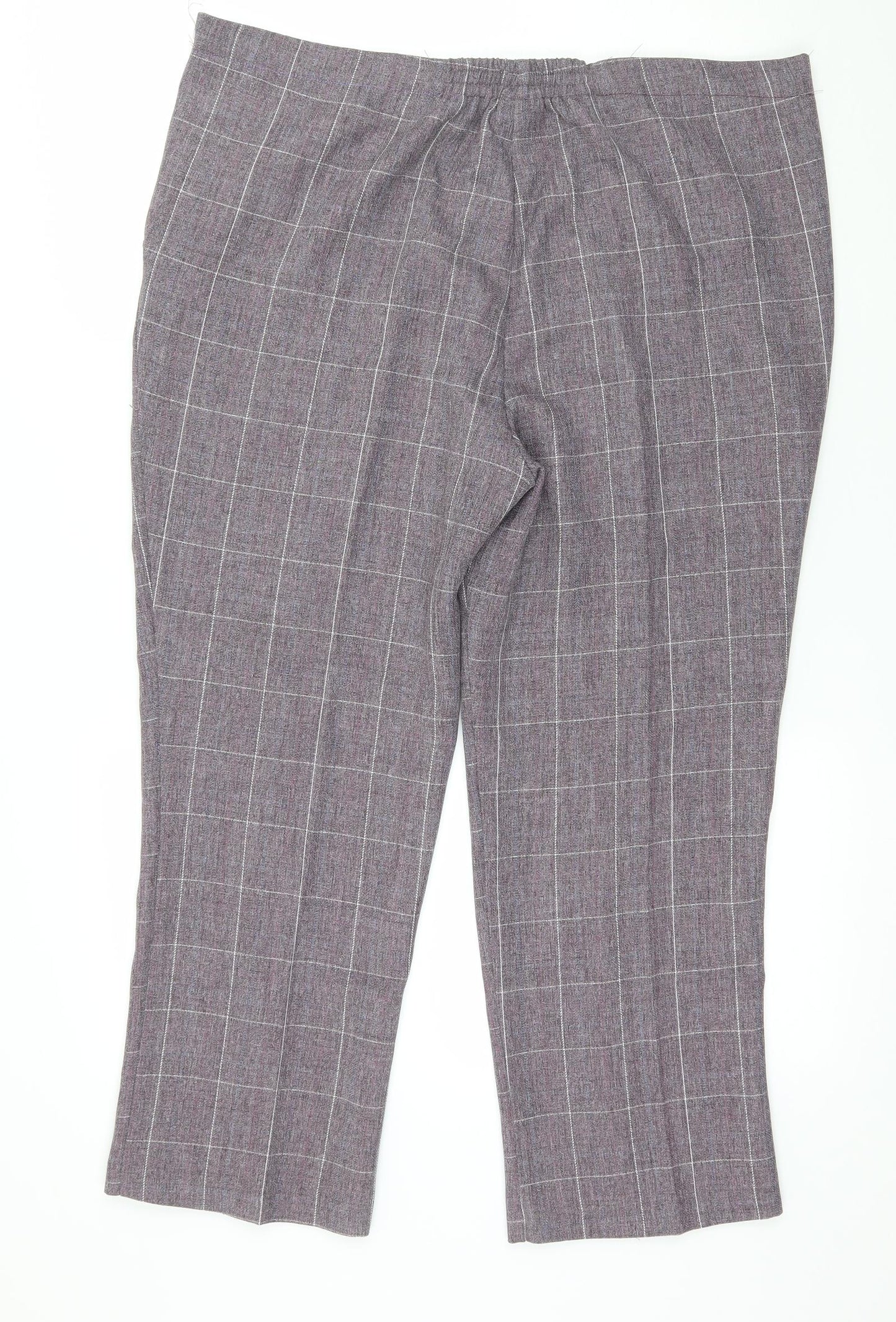 Damart Womens Purple Check  Trousers  Size 16 L25 in
