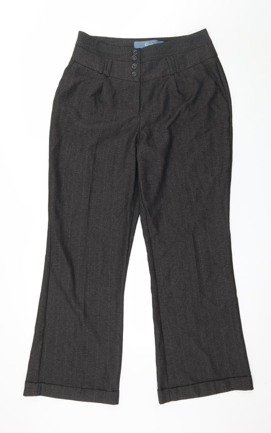 Evie Womens Brown Striped  Trousers  Size 12 L30 in