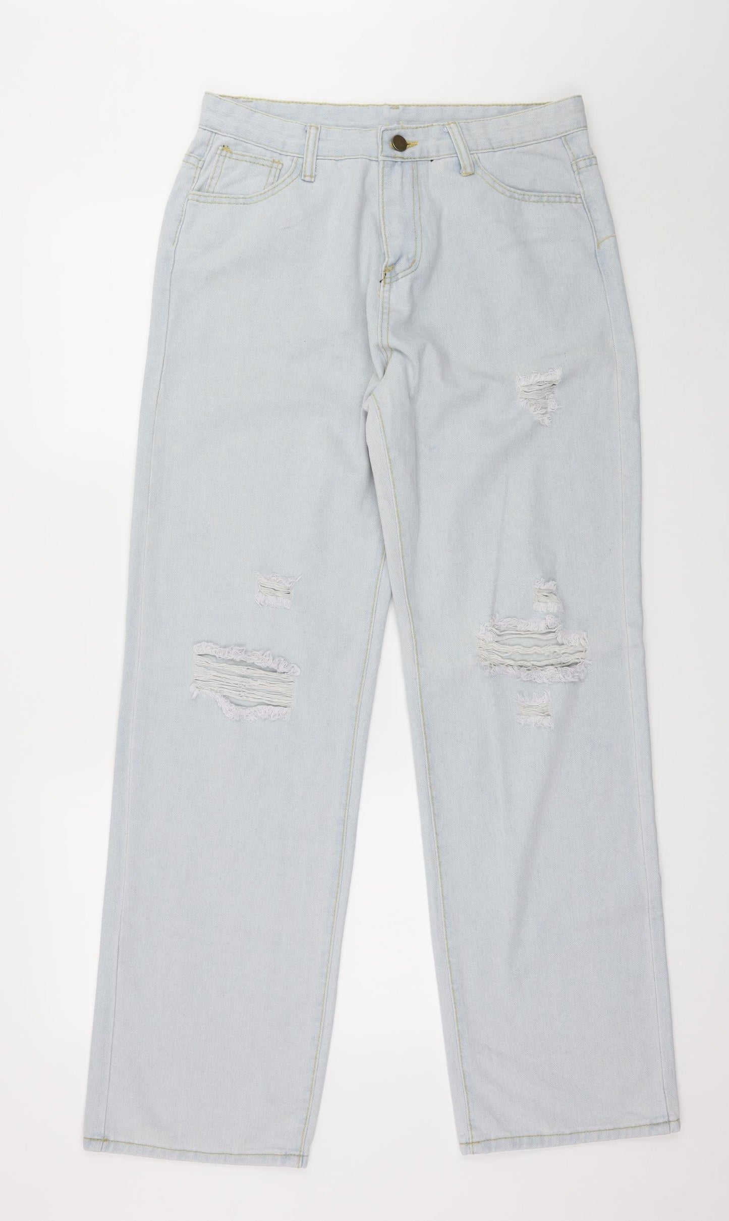 Preworn Womens Blue  Denim Wide-Leg Jeans Size 32 in L30 in