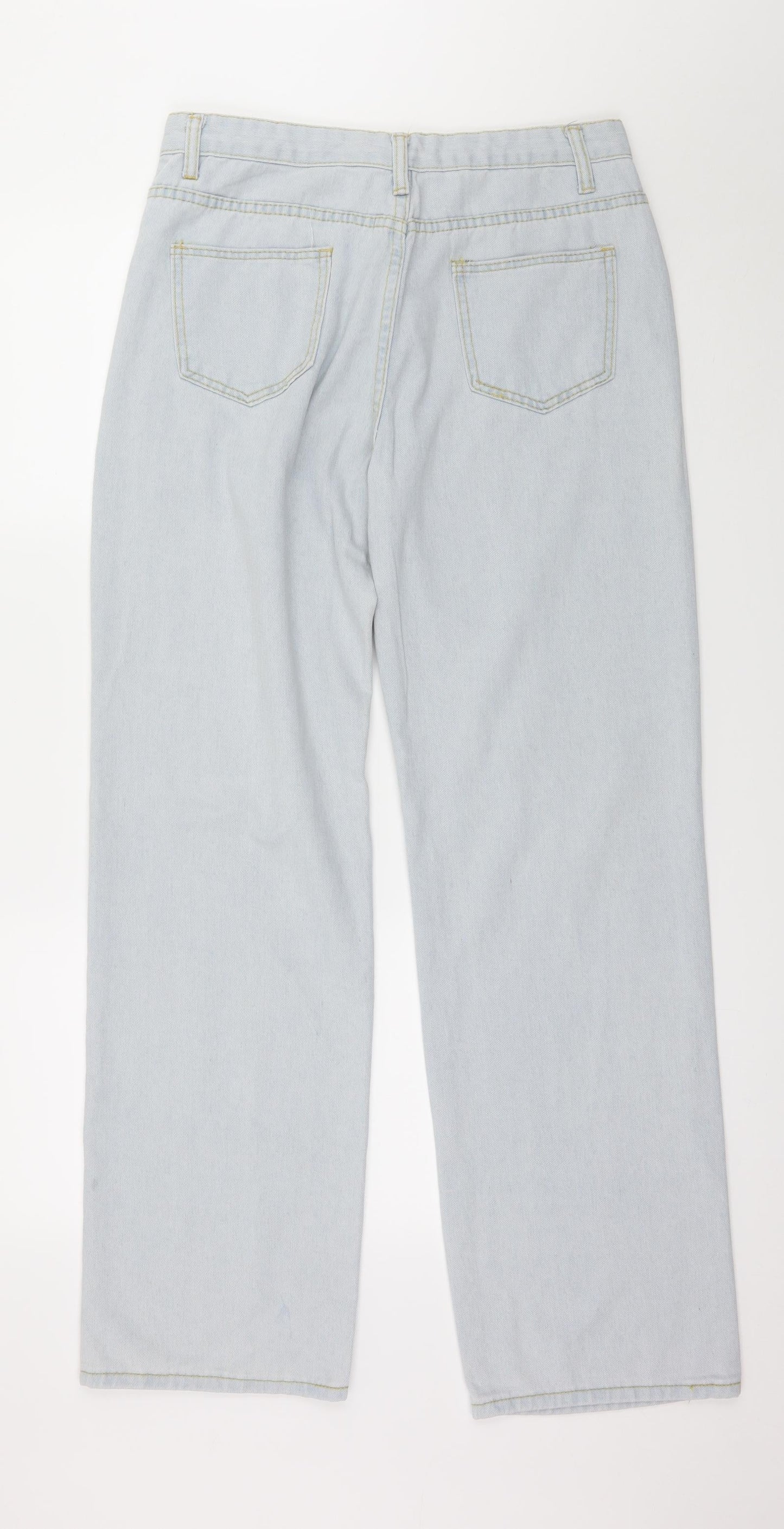 Preworn Womens Blue  Denim Wide-Leg Jeans Size 32 in L30 in