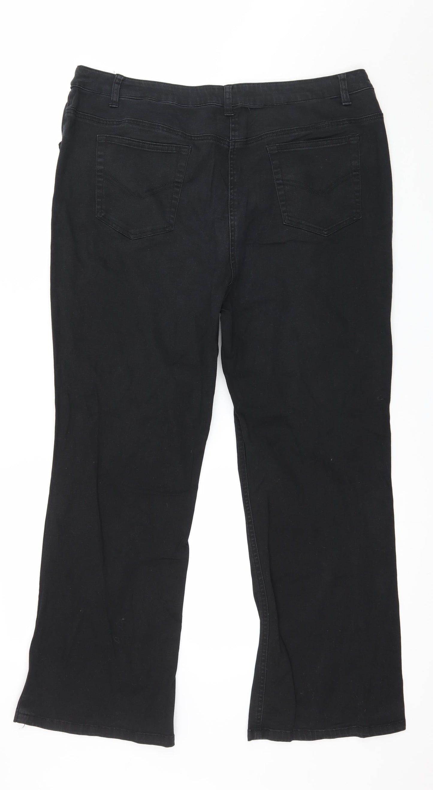Preworn Womens Black  Denim Straight Jeans Size 16 L27 in