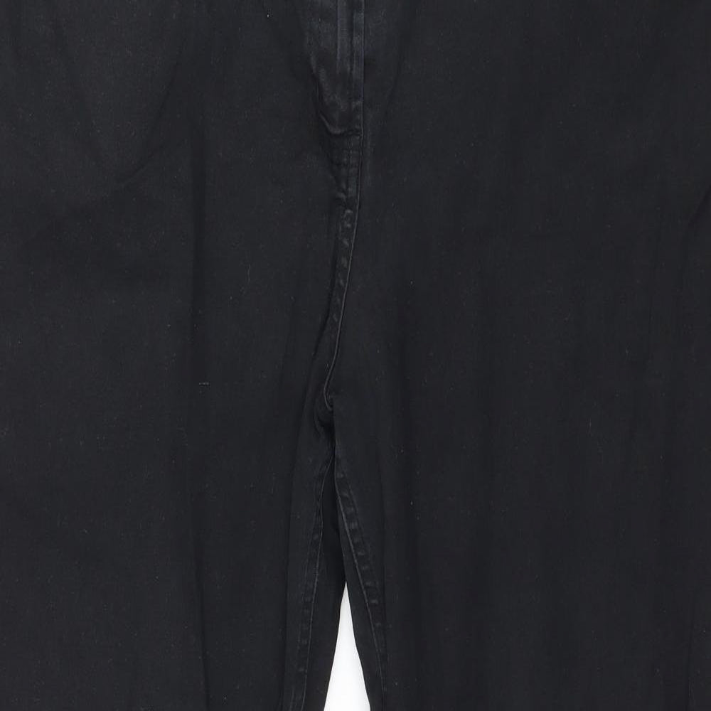 Preworn Womens Black  Denim Straight Jeans Size 16 L27 in