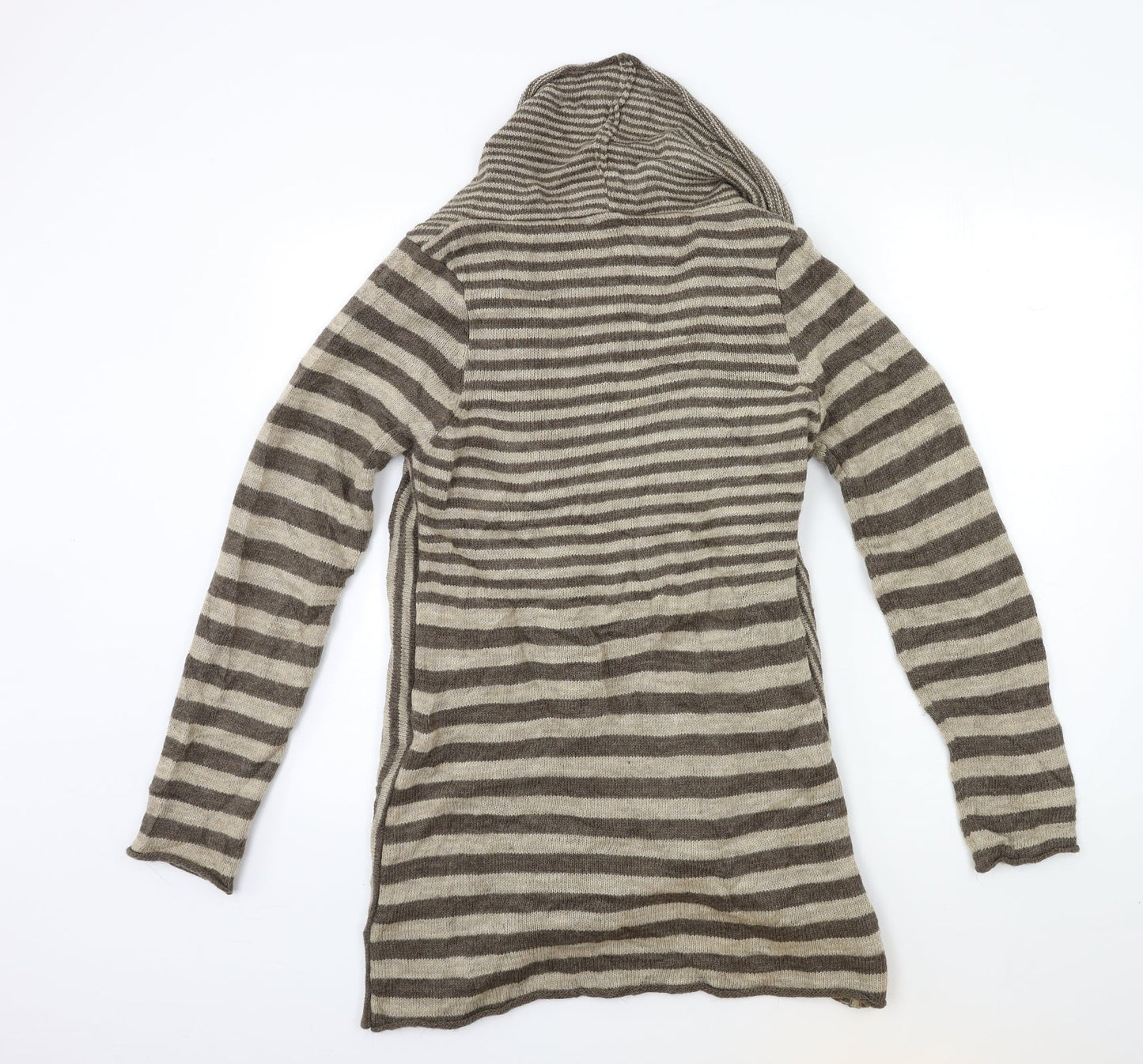 Cocogio Womens Beige Striped Knit Cardigan Jumper Size M