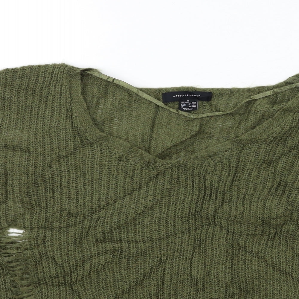 Atmosphere Womens Green  Knit Pullover Jumper Size 6