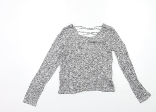 H&M Womens Grey  Knit Pullover Jumper Size M