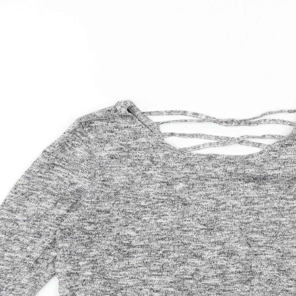 H&M Womens Grey  Knit Pullover Jumper Size M
