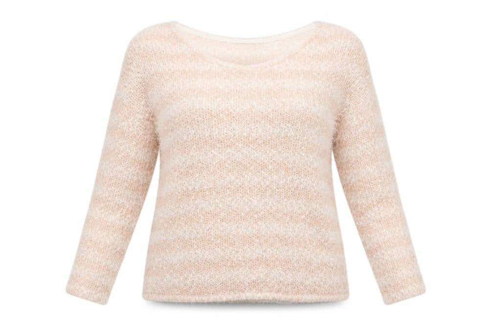 H&M Womens Pink Striped Knit Pullover Jumper Size M