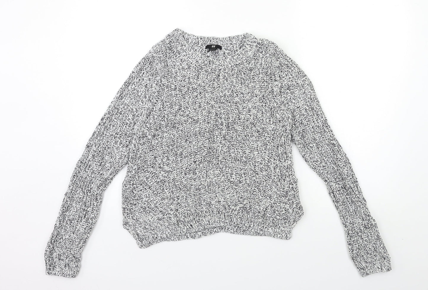 H&M Womens White  Knit Pullover Jumper Size S