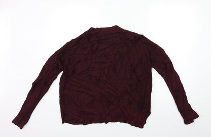 Preloved FOREVER 21 Womens Red  Knit Cardigan Jumper Size M - Back