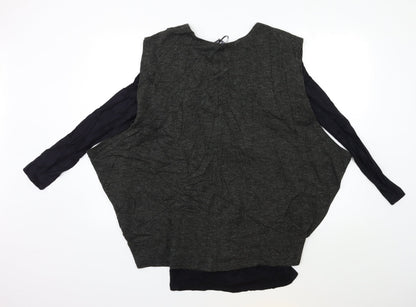 Klass Womens Grey  Knit Pullover Jumper Size S