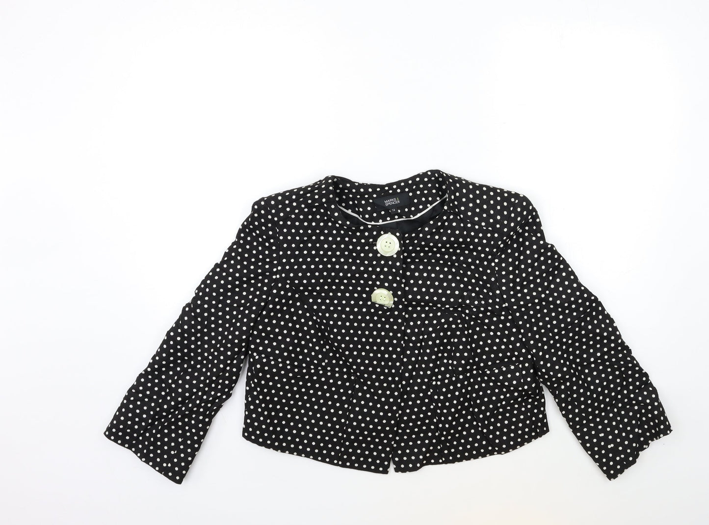 Marks and Spencer Womens Black Polka Dot  Jacket  Size 12