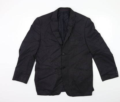Next Mens Blue Striped  Jacket Suit Jacket Size 42