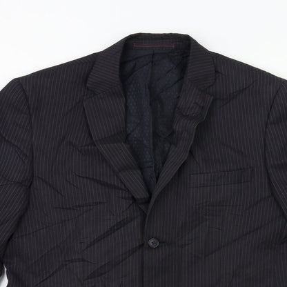 Next Mens Blue Striped  Jacket Suit Jacket Size 42