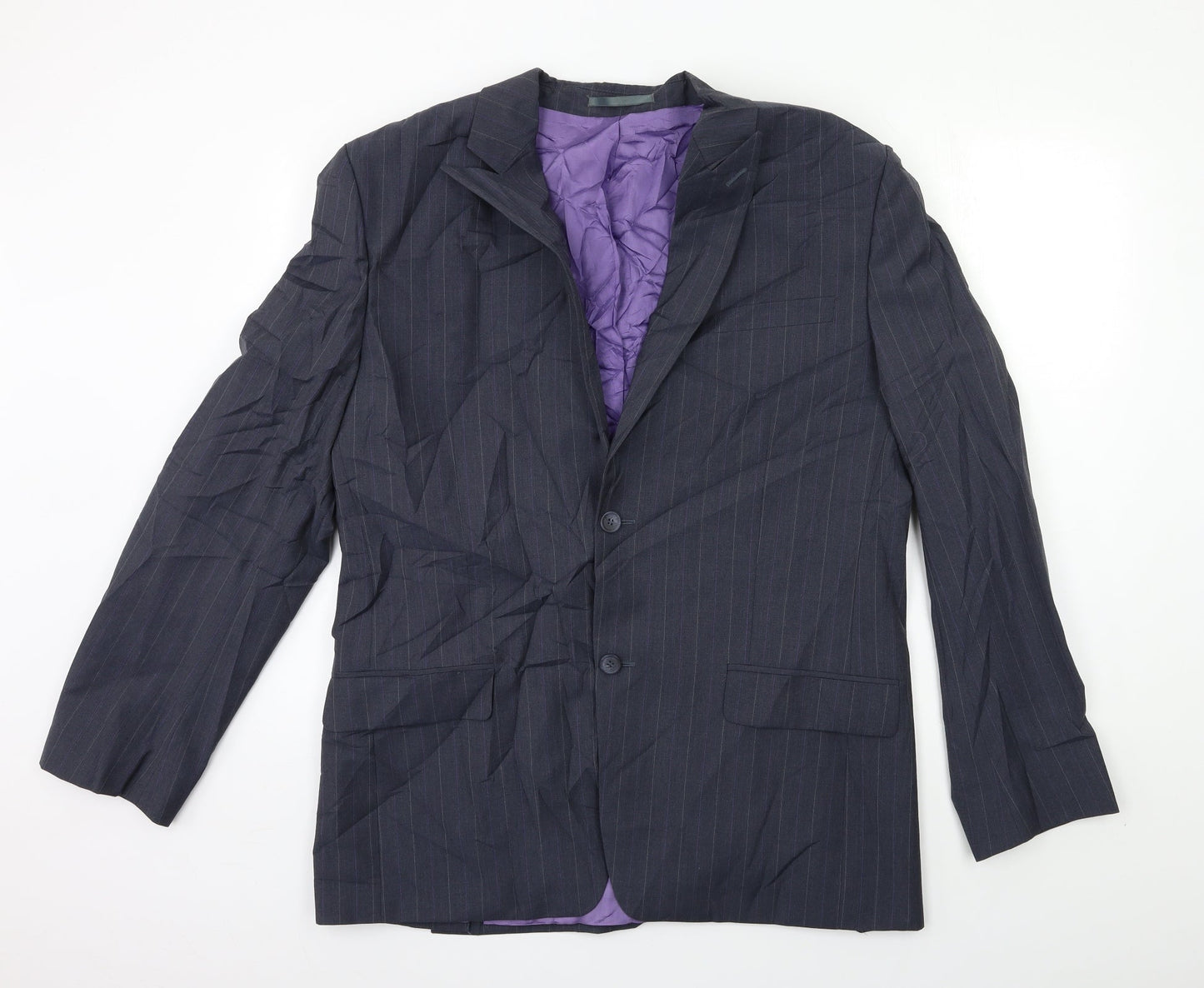 French Connection Mens Grey Striped  Jacket Suit Jacket Size 42