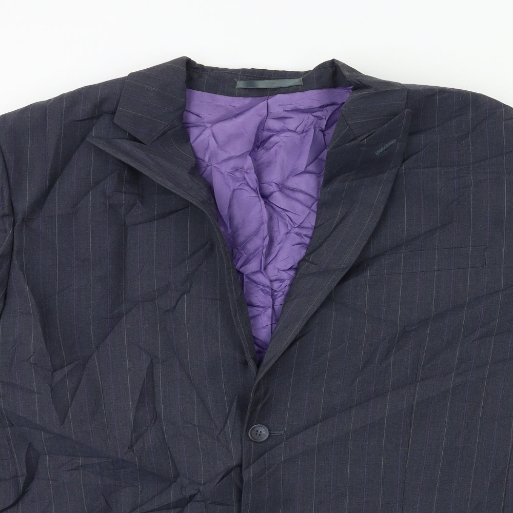 French Connection Mens Grey Striped  Jacket Suit Jacket Size 42