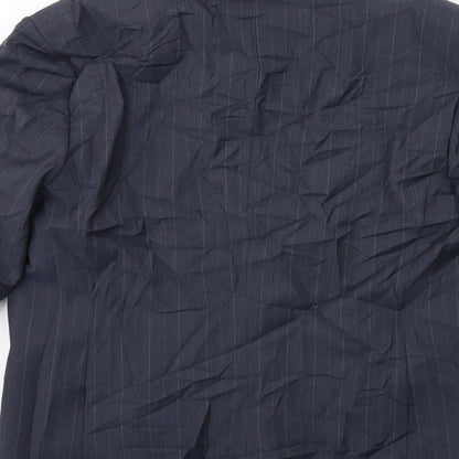 Brand and care label for French Connection men’s grey striped jacket suit jacket, size 42