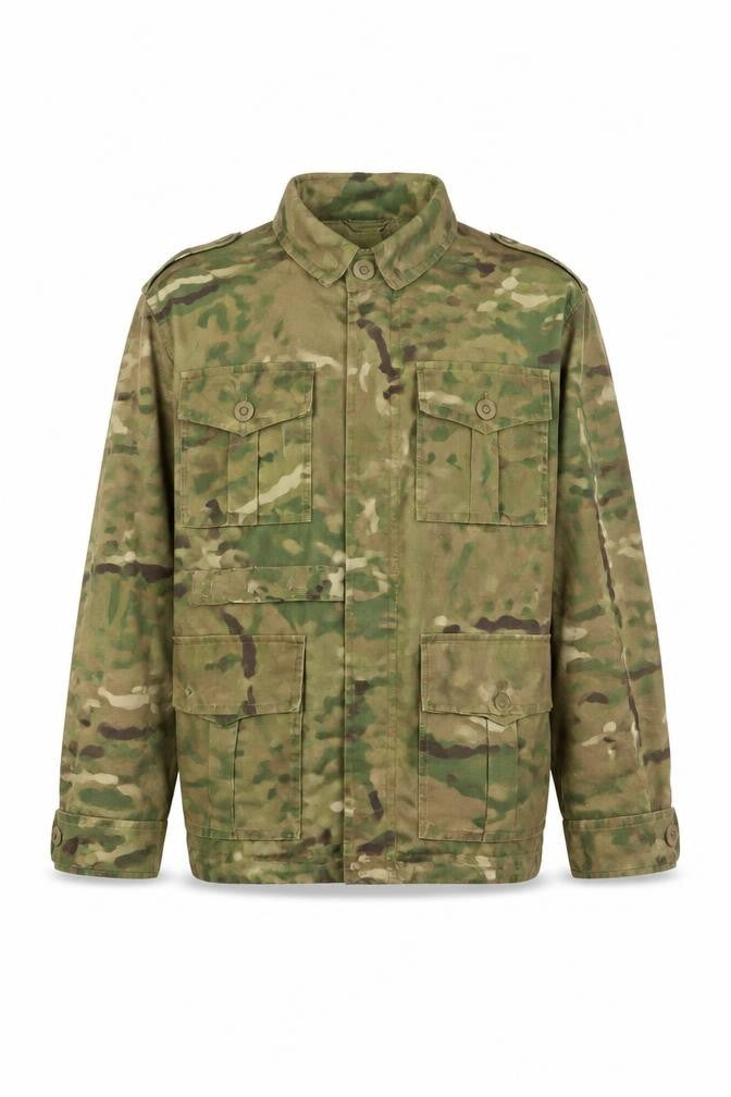 Preworn Girls Green Camouflage  Jacket  Size 7 Years