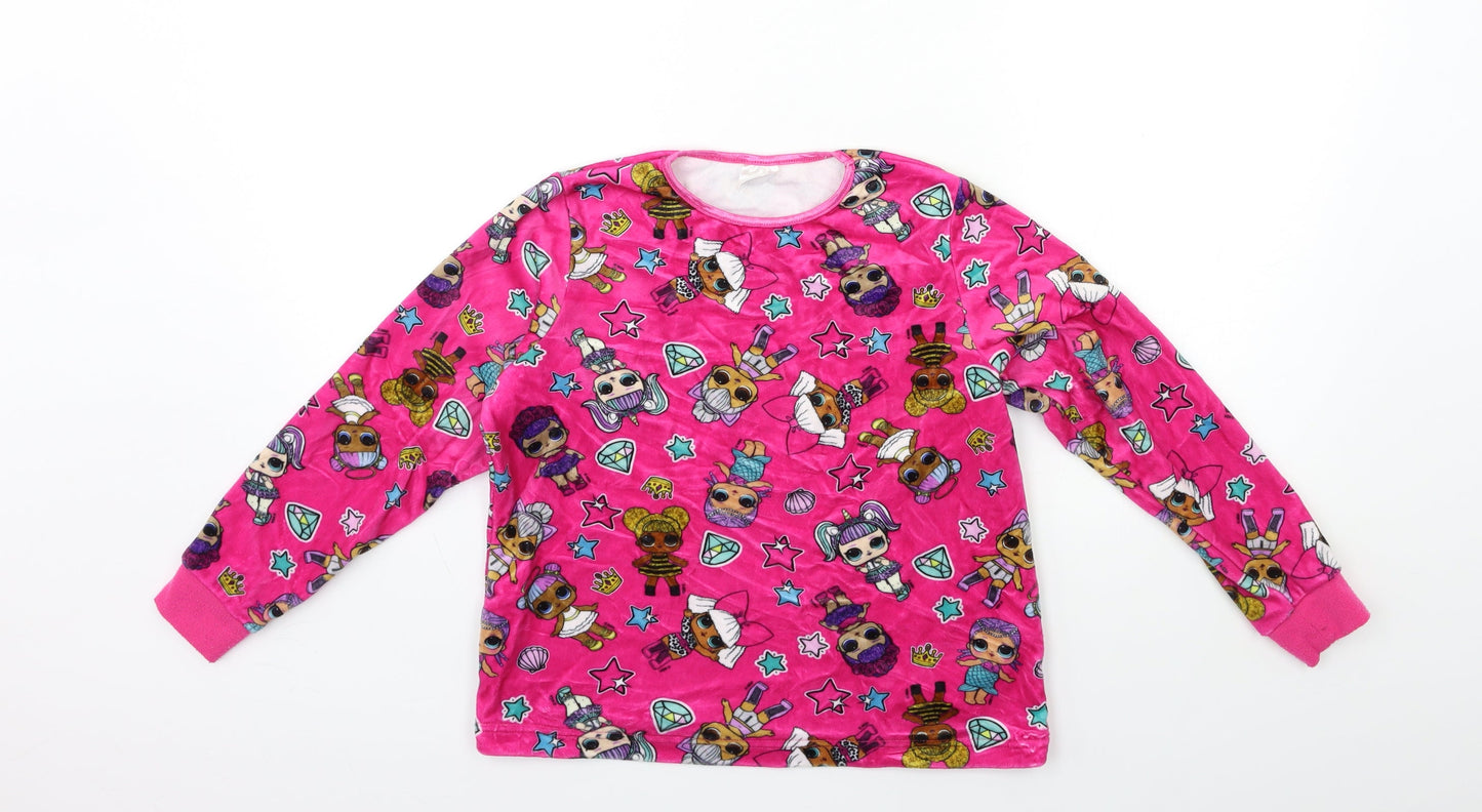 Matalan Girls Pink Geometric  Top Pyjama Pants Size 10 Years