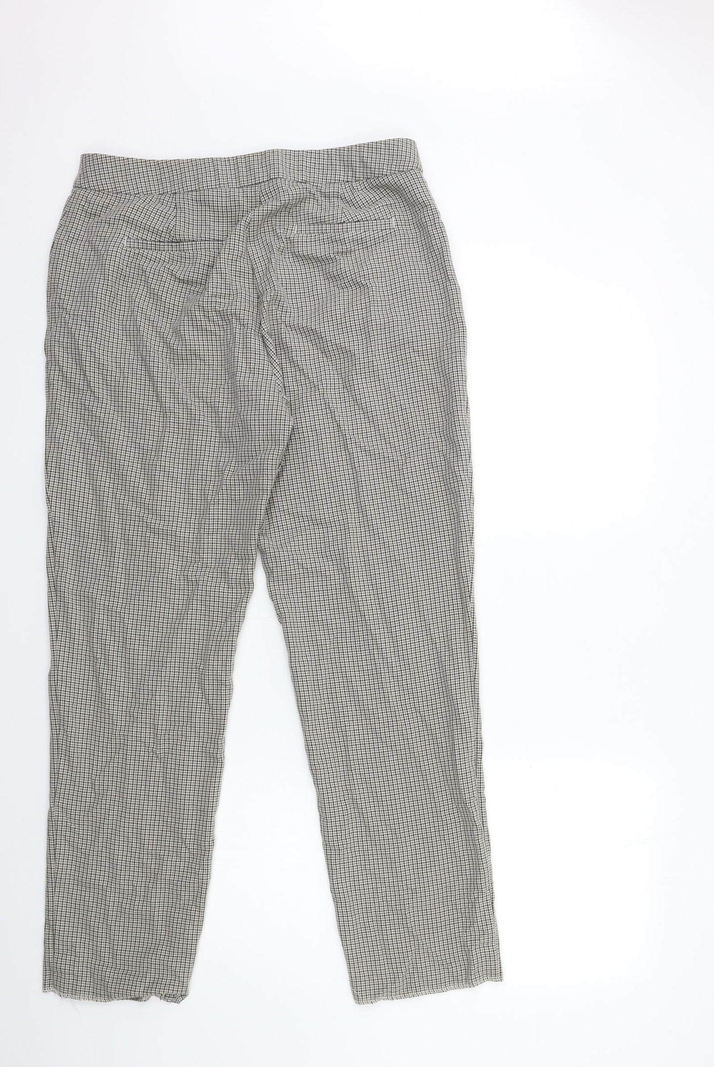 Marks and Spencer Womens Beige Check  Trousers  Size 14 L30 in