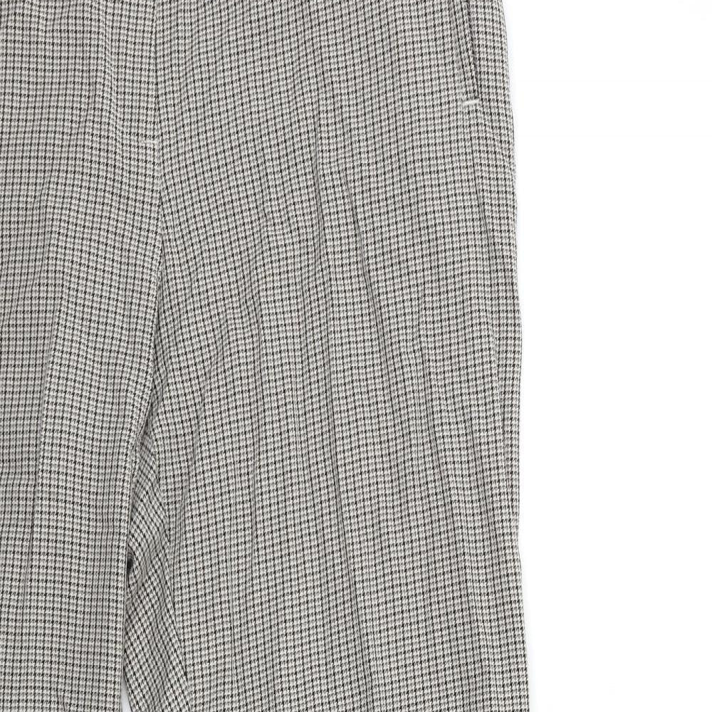 Marks and Spencer Womens Beige Check  Trousers  Size 14 L30 in