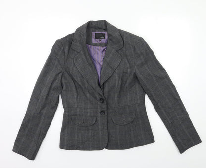 Next Womens Grey Striped  Jacket Blazer Size 12