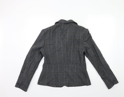 Next Womens Grey Striped  Jacket Blazer Size 12