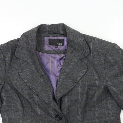 Next Womens Grey Striped  Jacket Blazer Size 12
