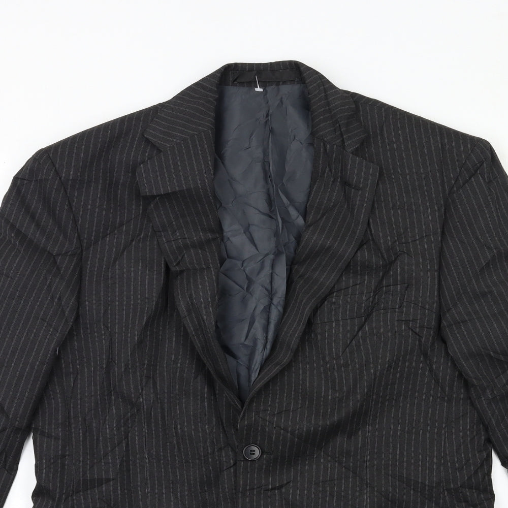 Marks and Spencer Mens Grey Striped  Jacket Suit Jacket Size 38