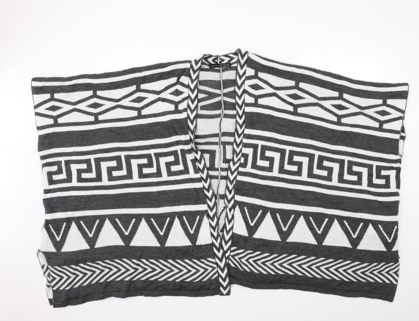 Atmosphere Womens Grey Geometric Knit Cardigan Jumper Size 12