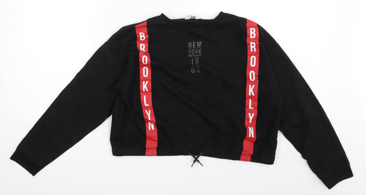 Primark Girls Black   Pullover Sweatshirt Size 14-15 Years  - Brooklyn