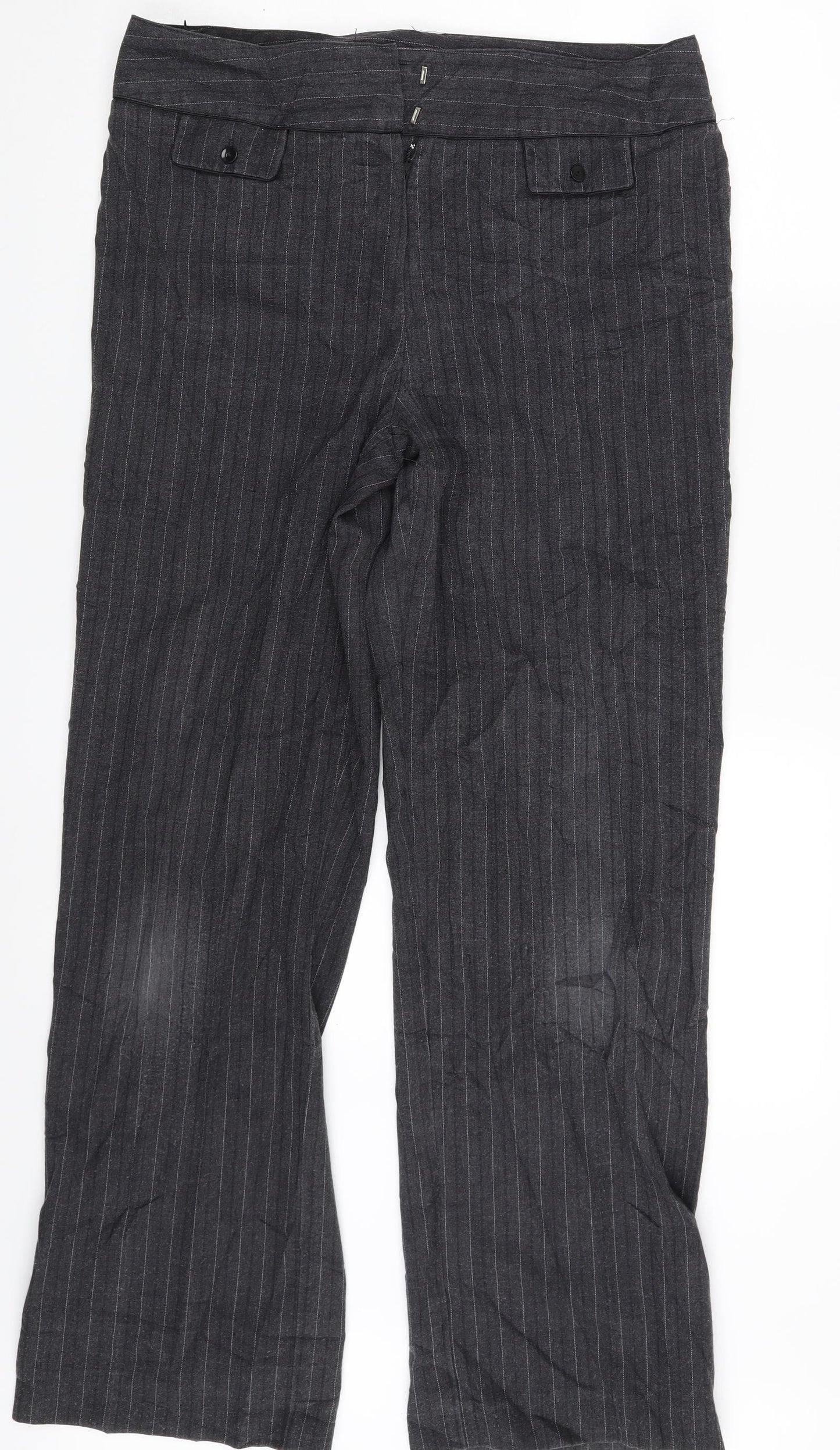 Preworn Womens Grey Striped  Trousers  One Size L29 in