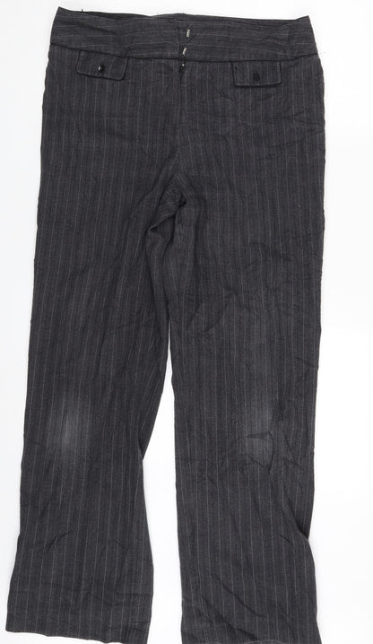 Preworn Womens Grey Striped  Trousers  One Size L29 in