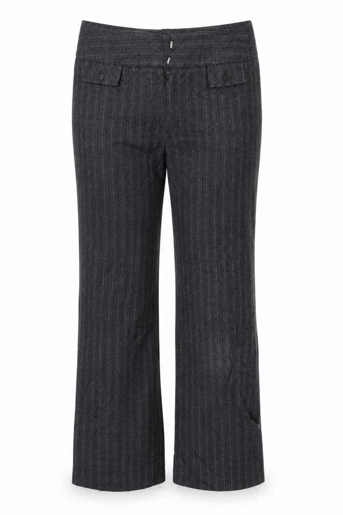 Preworn Womens Grey Striped  Trousers  One Size L29 in