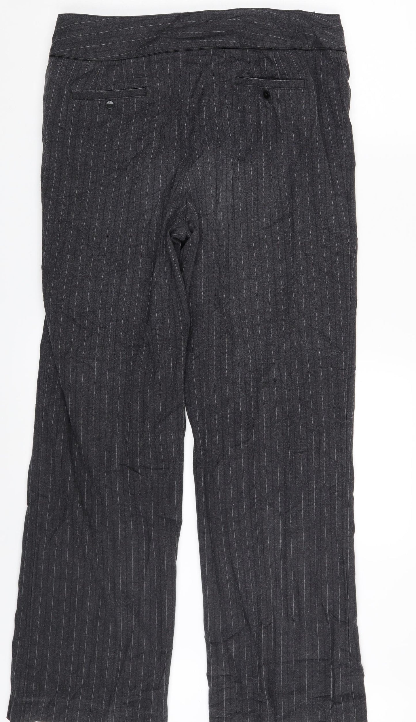 Preworn Womens Grey Striped  Trousers  One Size L29 in