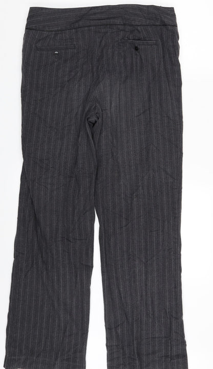 Preworn Womens Grey Striped  Trousers  One Size L29 in