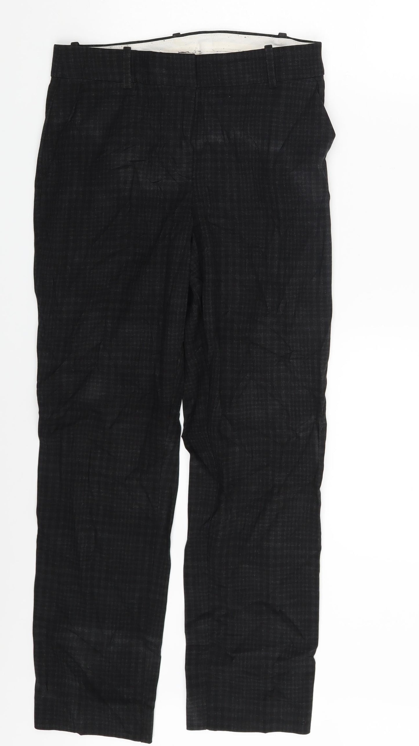 H&M Womens Black Check  Trousers  One Size L28 in