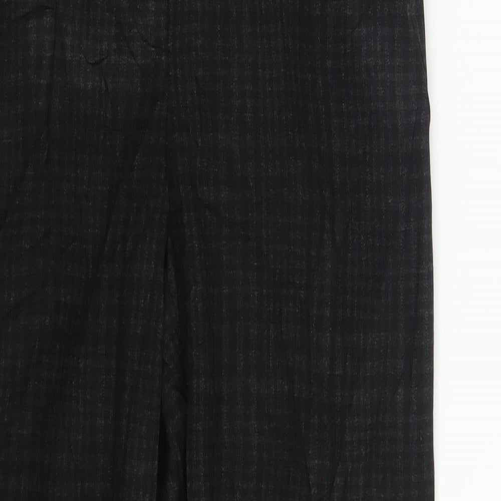 H&M Womens Black Check  Trousers  One Size L28 in