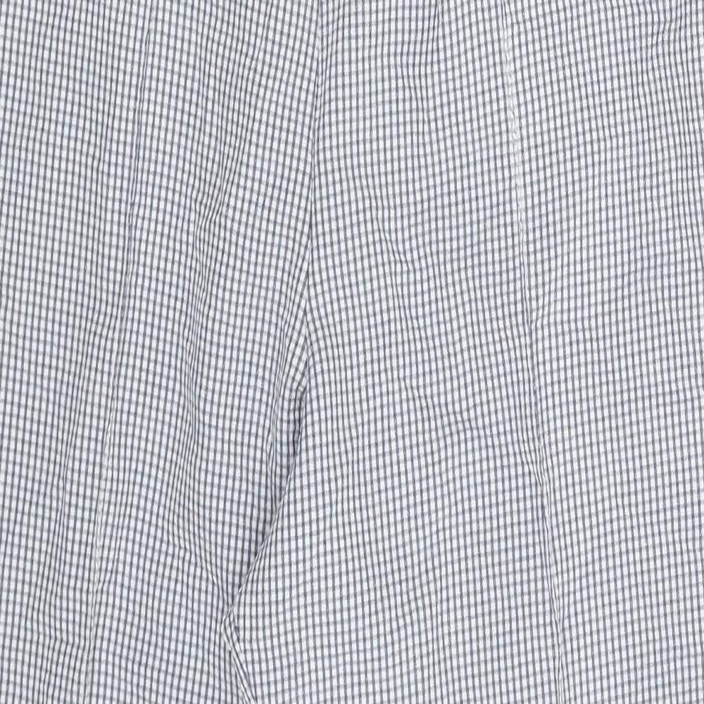 M&S Womens White Check  Sweatpants Trousers Size 8 L23 in