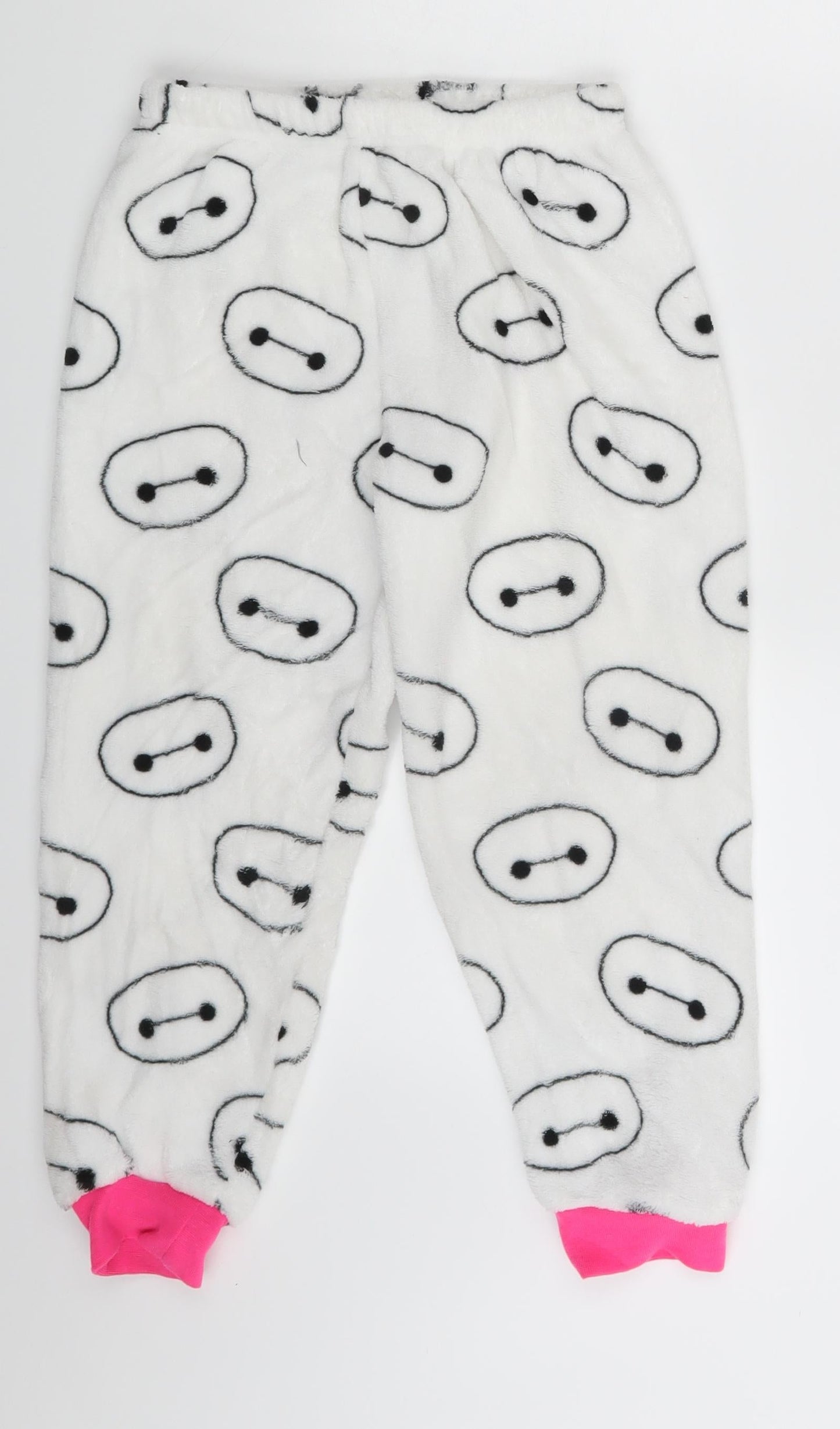 Preworn Girls White Animal Print  Jogger Trousers One Size