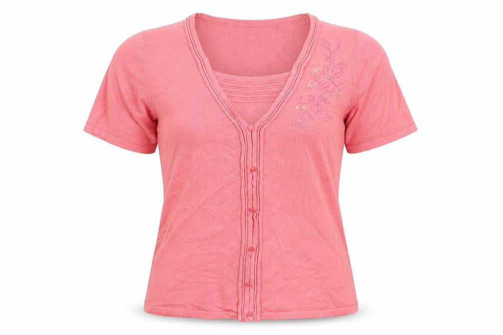 Bonmarché Womens Pink Floral Pullover Jumper Size S