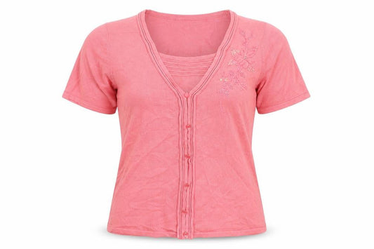 Bonmarché Womens Pink Floral Pullover Jumper Size S
