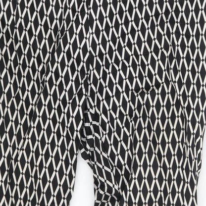 H&M Womens Black Argyle/Diamond  Trousers  Size 4 L25 in