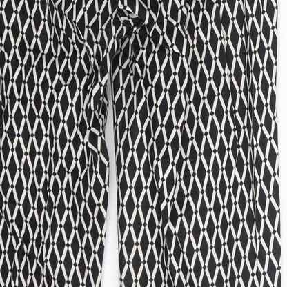 H&M Womens Black Argyle/Diamond  Trousers  Size 4 L25 in