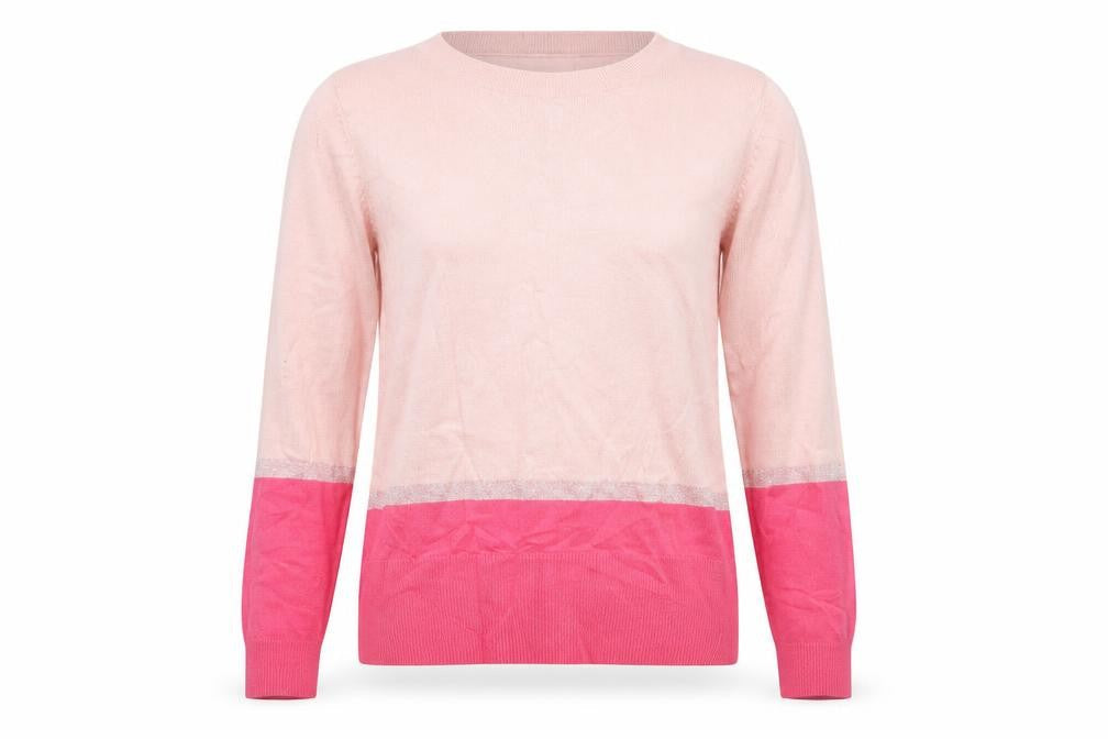 Oasis Womens Pink Striped  Pullover Sweatshirt Size S