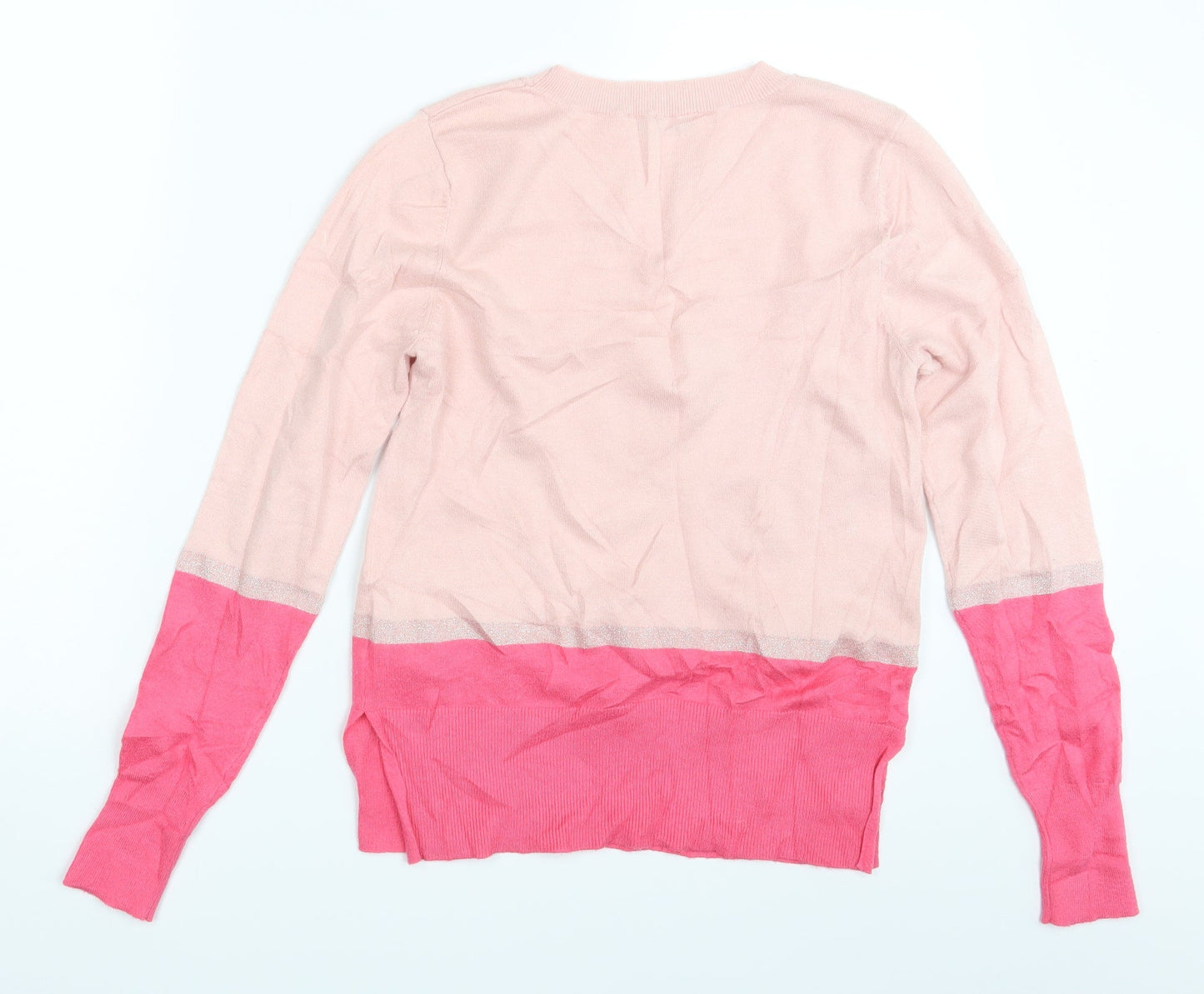 Oasis Womens Pink Striped  Pullover Sweatshirt Size S