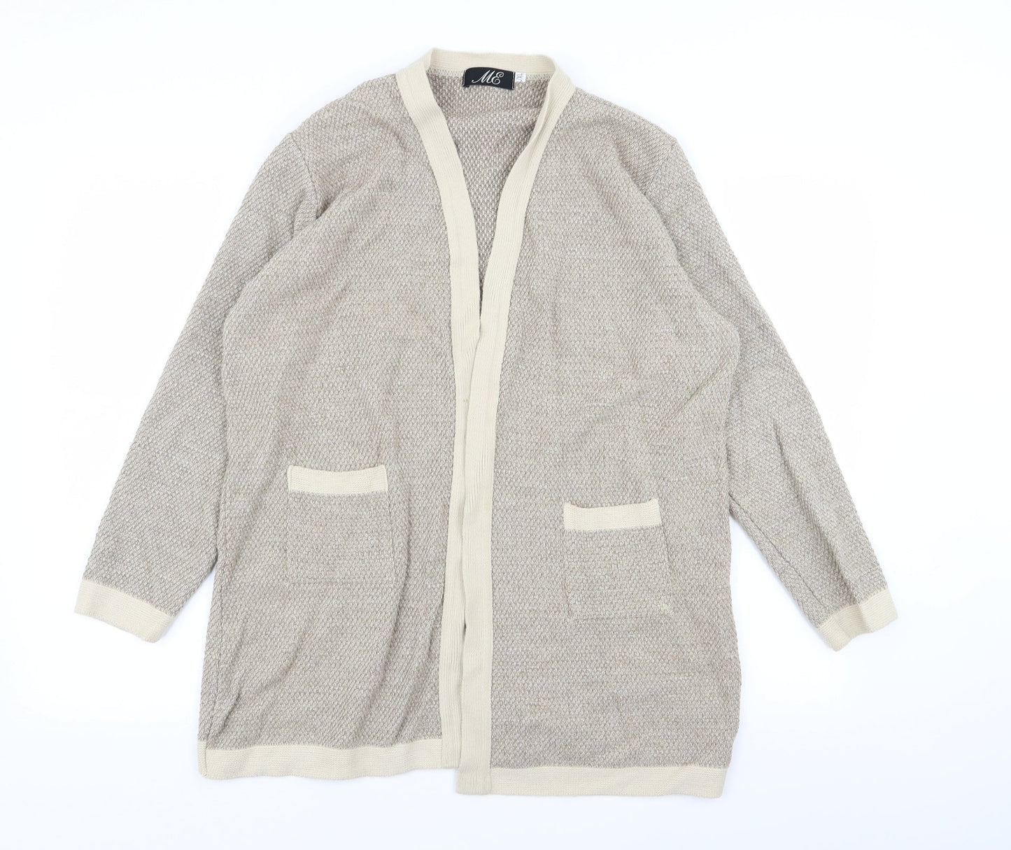 me Womens Beige   Cardigan Jumper Size L