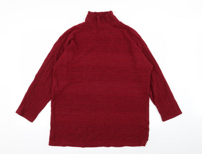 M&Co Womens Red   Pullover Jumper Size 16