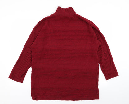 M&Co Womens Red   Pullover Jumper Size 16